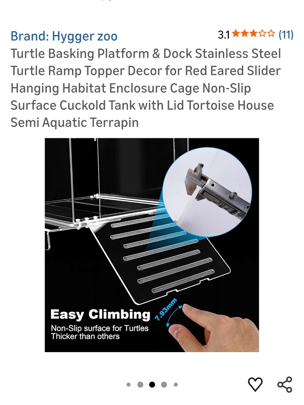Hygger Zoo Transparent Turtle Basking Platform with Ramp - Picture 3 of 5